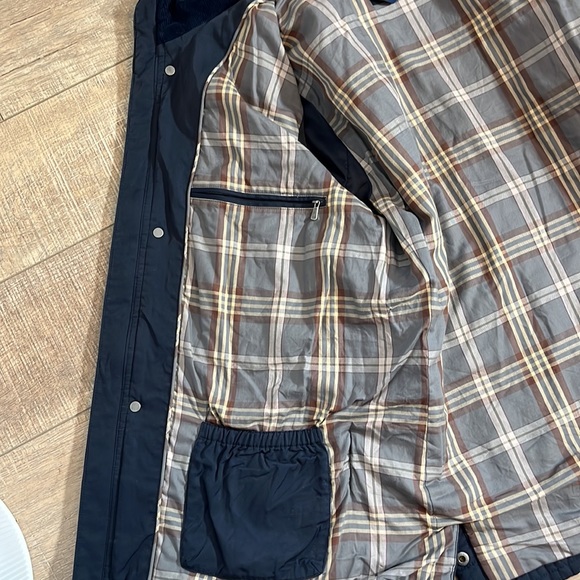 Brooks Brothers quilted winter jacket removable hood lined inner pocket  navy M - Picture 11 of 16